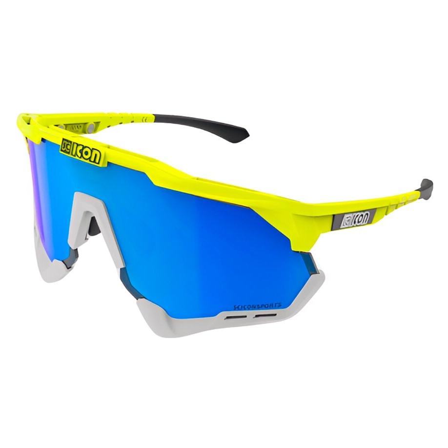 Scicon Aeroshade XL cykelbriller yellow fluo/multimirror blå (Yellow Fluo, Multimirror Blue) (EY250321)