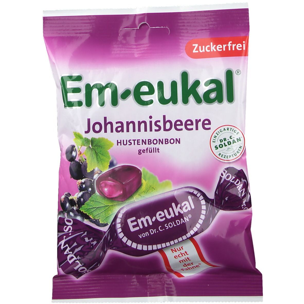 Em-Eukal Bonbons Johannisbeere gefüllt zuckerfei 75 g