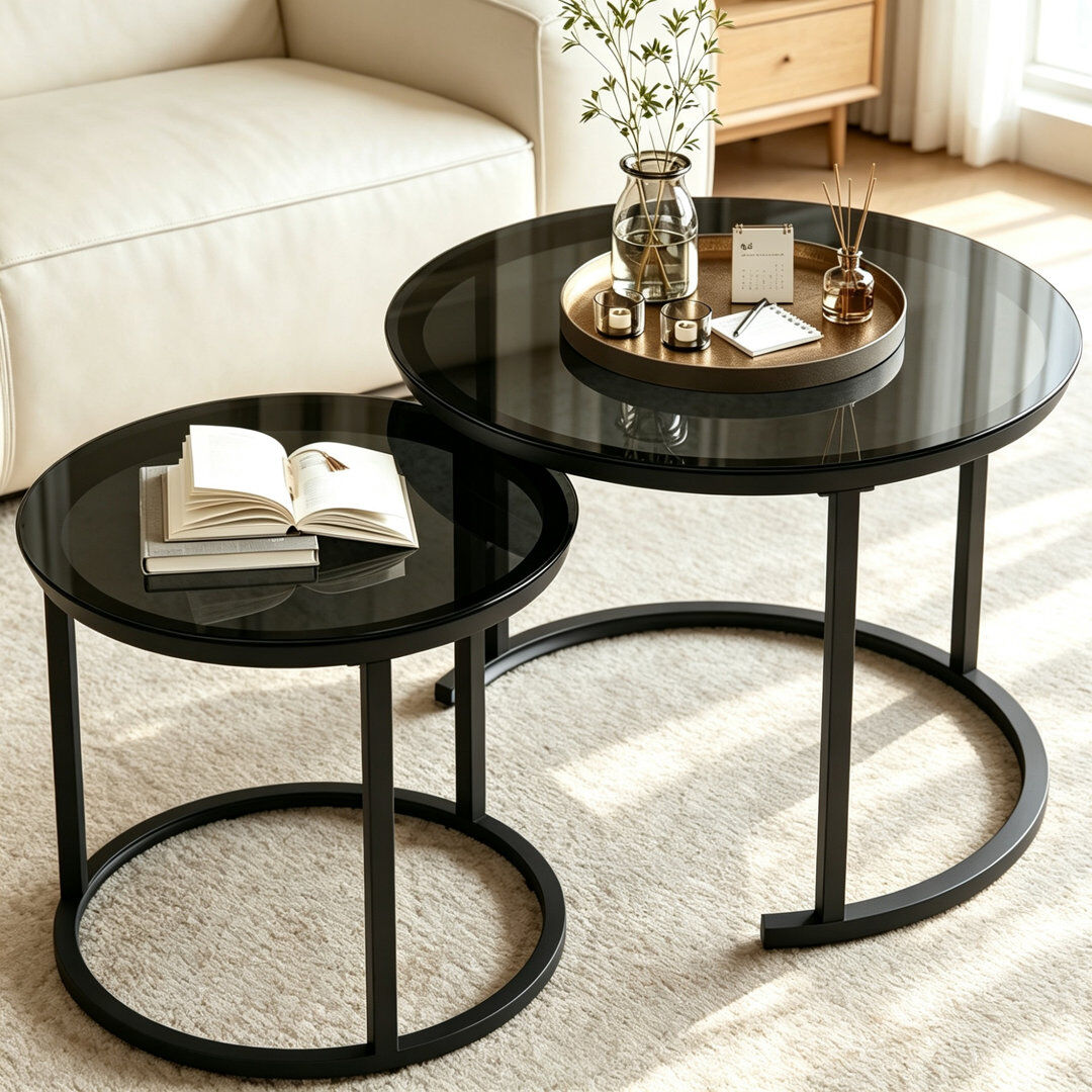 Brayden Studio Coffee Table Black 45cm H X 60cm W X 60cm D