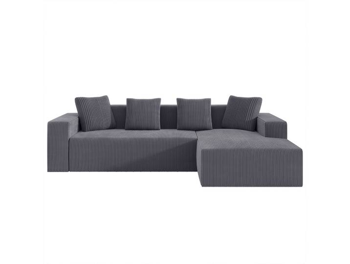 ECKSOFA aus Cord in Grau modulares Cloud-Design & ohne Montage