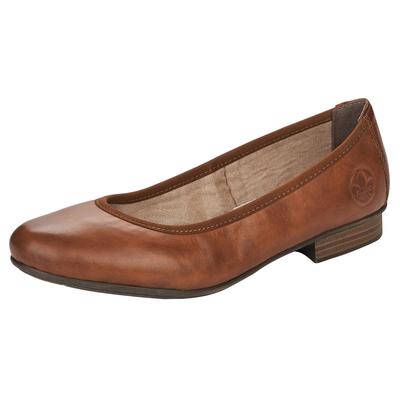 Ballerina RIEKER, Damen, Gr. 39, braun, Leder, Schuhe Ballerina, Pumps, Business Schuh in schlichter Eleganz, Topseller