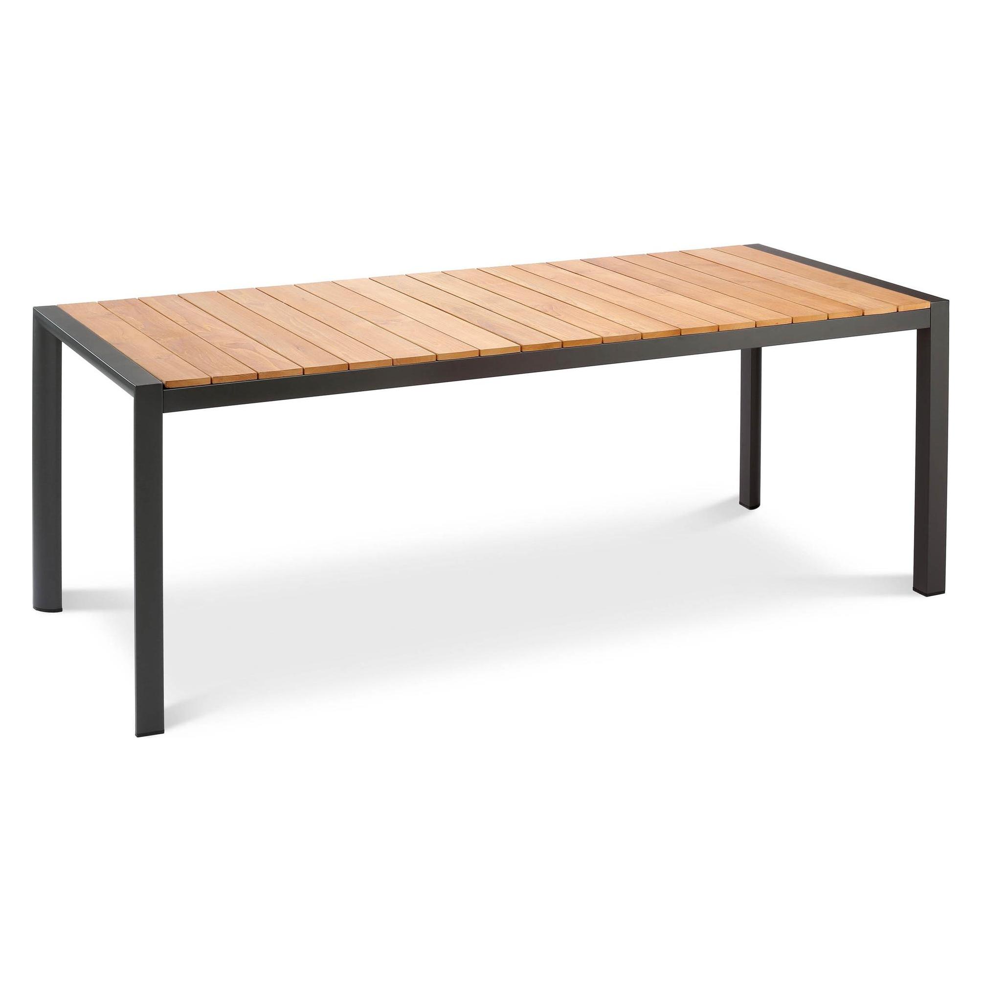 Best Tisch Paros 210x90cm anthrazit/Teakholz (210 x 90 x 76 cm) (46951250)