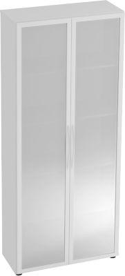Glastürenschrank TARA, 5 Ordnerhöhen, B 800 x T 346 x H 1880 mm, lichtgrau
