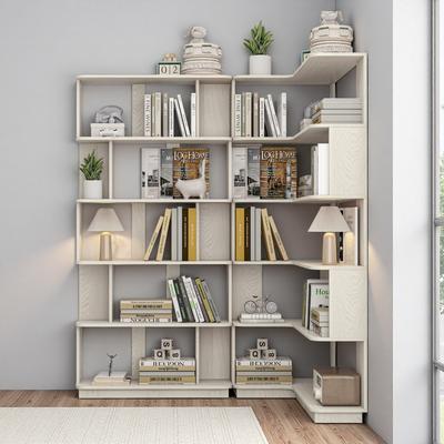 ZWYO HOSIMU "64.6"" H Set of 2 Corner & Extendable Bookshelf, Space-Saving Display Shelf, Freely Combinable Storage for Living Room Study"