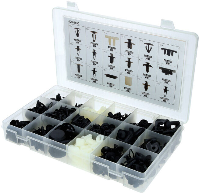 Jeu de clips de fixation - Nissan, 408 pcs ; KS Tools (420.0550)