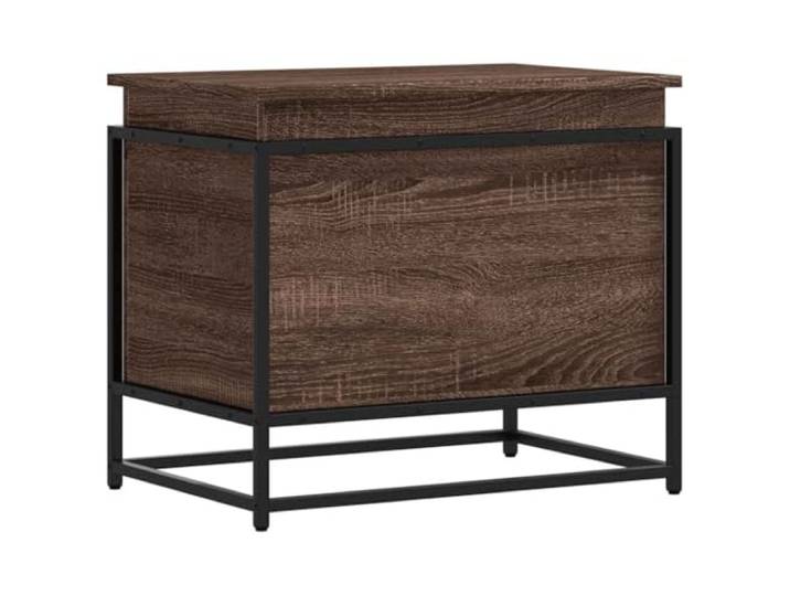 Aufbewahrungsbox mit Deckel Eiche Braun Holz Technik Metallrahmen, Industriestil, Wandmontage, Couchtisch, Couchtisch, Beistelltisch, Kleidung, Decken,