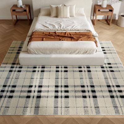 Nourison Cozy Modern Ivory Black Chic Textured Indoor Rug