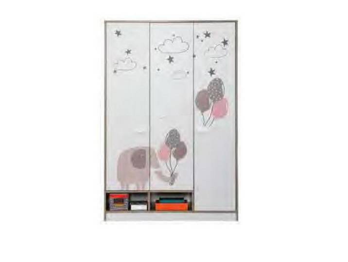 JVmoebel Kinderkleiderschrank Mädchen Kleiderschrank aus Holz in elegantem Weiß mit robusten Füßen (1-St) Made in Europa