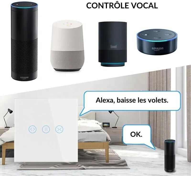 Silumen Interrupteur pour Volet Roulant Connecté Wifi Tactile Blanc