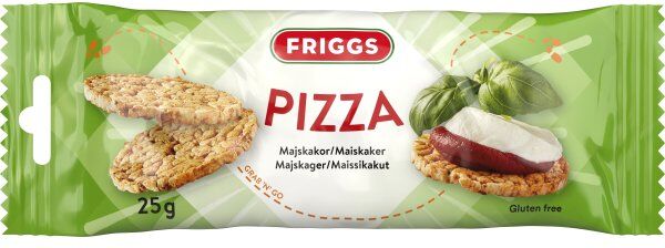 Friggs Majskiks Snackpack Pizza, Glutenfri, 25 G
