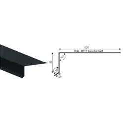 Randprofil für Flachdach-Gartenhäuser anthrazit (1 Stück)