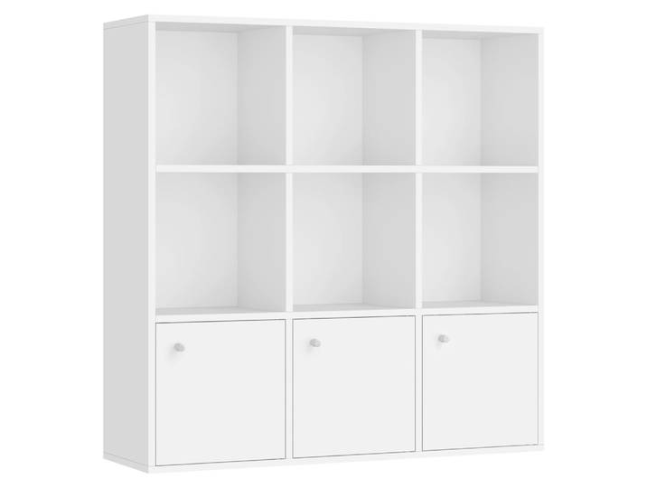 Bibliothèque en bois avec 3 portes 98 x 29 x 97.8 cm blanc