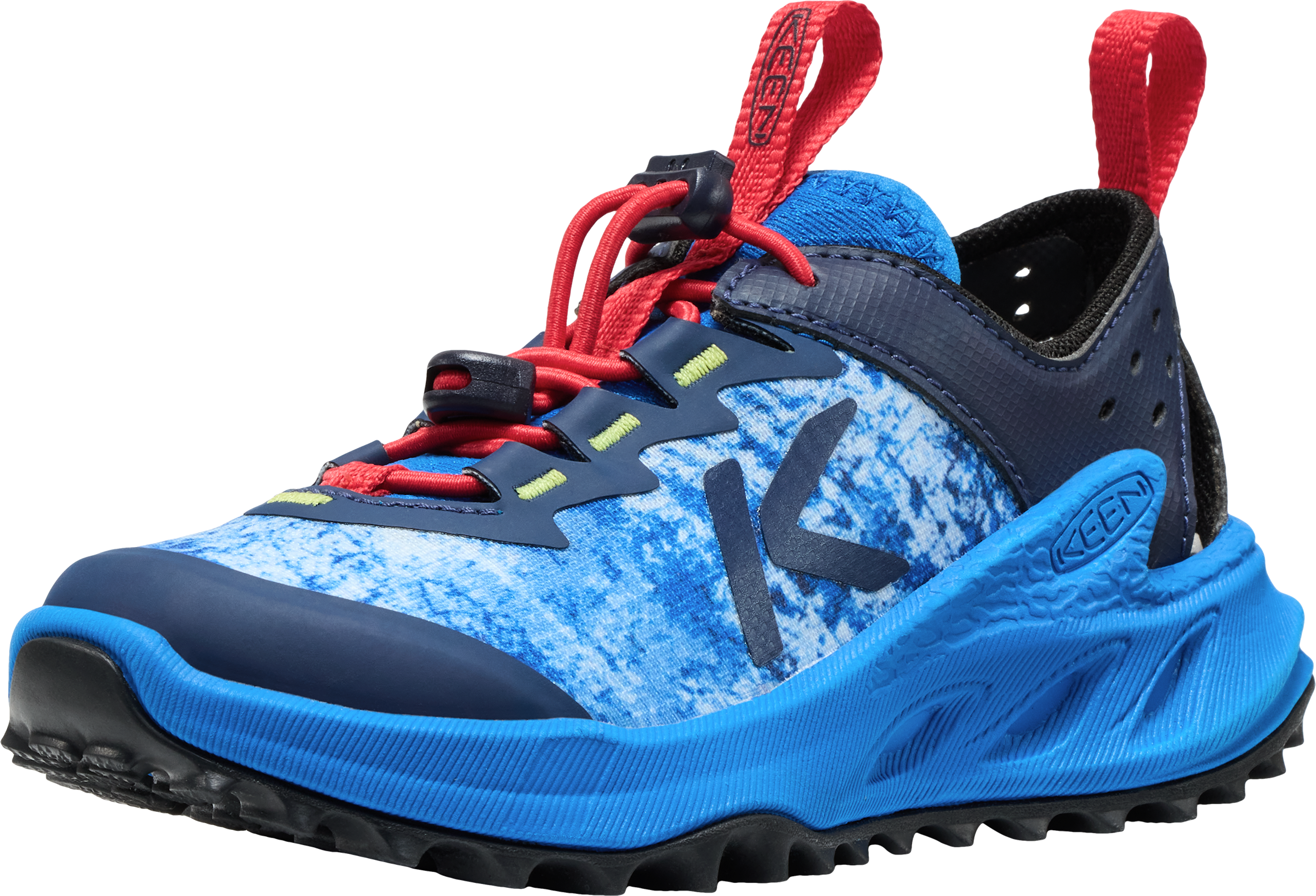 Sandale KEEN "ZIONIC ADV SANDAL", Mädchen, Gr. 31, blau (precious blau, racing rot), Textil, Schuhe Sandale, sehr leichte Outdoorsandale precious blau, racing rot 31
