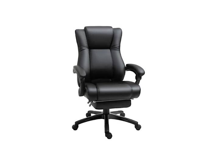 Vinsetto Executive Office Chair for Home PU Leather Computer Chair Swivel Desk Chair with Footrest Wheels Adjustable Height Black