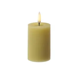 LED Mini Kerze Thea Uyuni Echtwachs Timer bis 400 Std. H: 7,5cm gelb