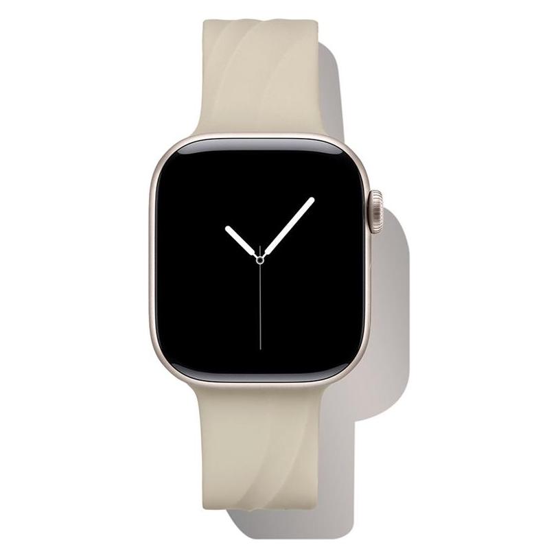 iDeal Of Sweden Soft Swirl Silikon-Armband 38/40/41/42mm, S/M Soft Swirl Silicone Watch Band Cloud Dancer (20 mm, Edelstahl, Silikon) (IDSSWB-3842-SM-608)