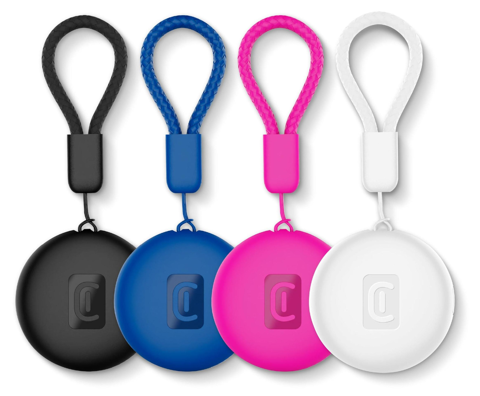 Cellularline Tracy Tag Dual Multipack van 4 stuks Universele Tracker Meerkleurig IP67 Compatibel met Apple Find My en Google Find My Device