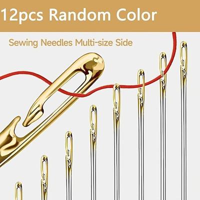 12 Stück Blindnadel für ältere Menschen, seitliches Loch, Hand, Haushalt, Nähen, Edelstahl, Nähen, unnötiges Einfädeln, DIY-Schmuck, weiß