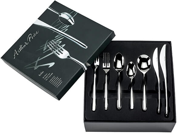 Arthur Price Signature Echo 84 Piece Cutlery Box Set plus FREE Extra 12 Tea Spoons