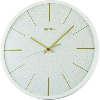 Wanduhr SEIKO, weiß, Wanduhren, B/H/L: 4,5cm, Wanduhr, Quarzuhr, durchlaufende Sekunde, Wohnzimmer, Esszimmer, Büro