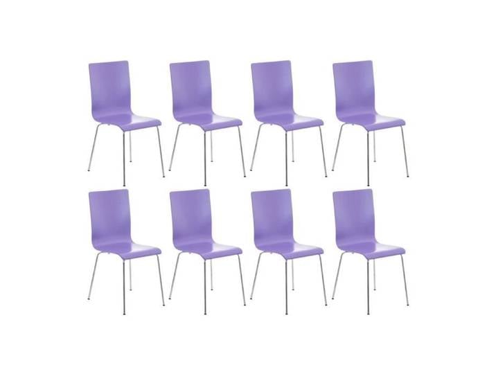 CLP Lot de 8 chaises en bois Pepe Couleur:violet