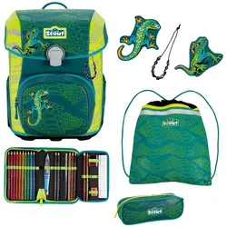 Scout Neo Superflash Extreme Schulranzen Set 4-teilig, Lizard