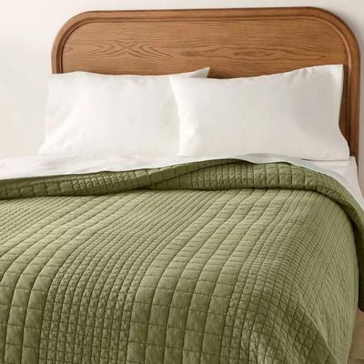 All Categories Goods Full Queen Grid Stitch Quilt Green, Cozy Cotton Voile, Machine Washable, Hearth & Hand With Magnolia Full Queen Grid Stitch Quilt Green, Cozy Cotton Voile, Machine Washable, Hearth & Hand With Magnolia