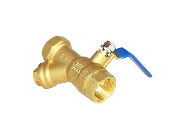 Integriertes Y-förmiges Wasserfilter-Kugelventil aus Messing(0.5 In)