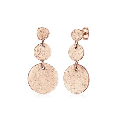 Paar Ohrstecker ELLI "Ohrhänger Plättchen Vintage Antique 925 Silber", rosa (rosegold), Ohrringe, Damen, onesize, ohne Stein, Silber 925 (Sterlingsilber)