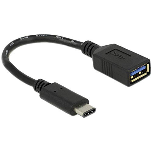 Delock Adapterkabel USB 3.1 Gen 1 USB Type-C naar USB-A, 15 cm, zwart