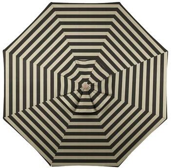 11' Patio Umbrella Replacement Canopy - Canopy Stripe Black/Sand Sunbrella - Ballard Designs