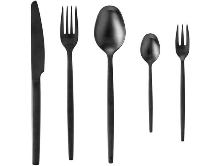 60 tlg. Besteckset ALEX Schwarz, mit schwarz, matte PVD Beschichtung, Chromnickelstahl 18/10