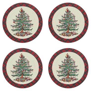 Spode® Tartan Set of 4 Round Placemats - 13x19