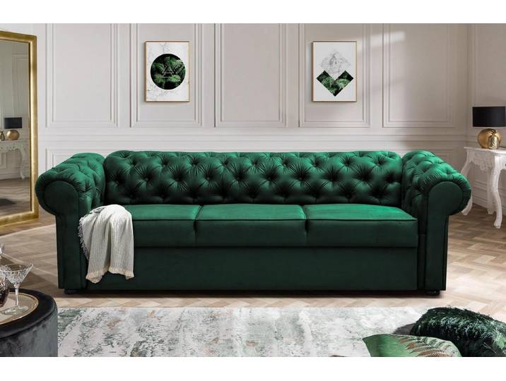 MOEBLO Chesterfield-Sofa Sofa AVIA, Couch Polstermöbel Sitzmöbel Wohnzimmermöbel 3-Sitzer-Sofa Stoffsofa, - (BxHxT): 252x82x92 cm