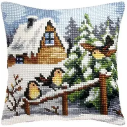 Kreuzstichkissen "Winterzeit"