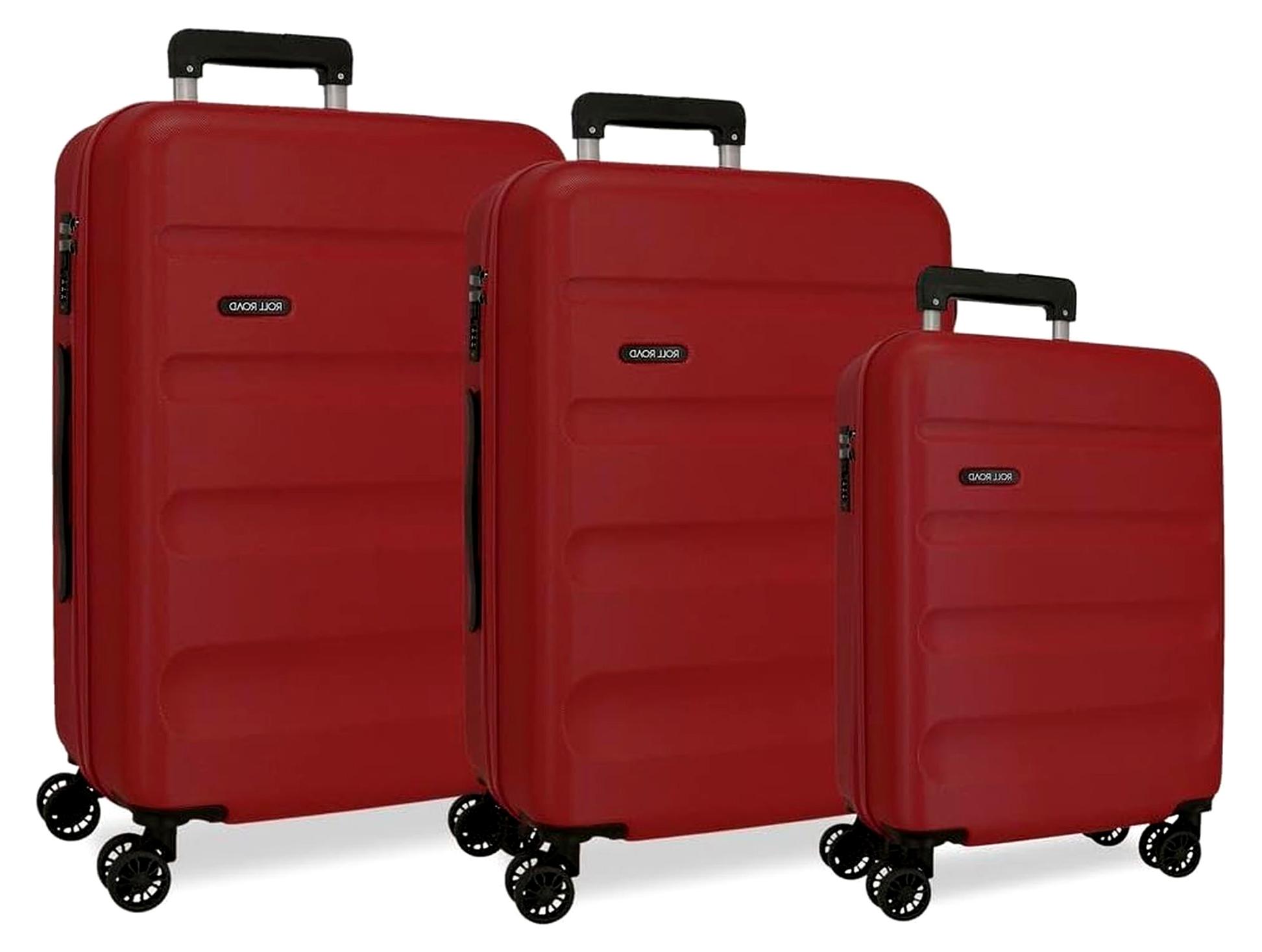 Flexibles Gepäckset in Burgunderrot 52x75x30 cm mit starrem ABS-Seitenkombinationsverschluss, 186L, 9.5 kg, 4 Doppelräder, Handgepäck