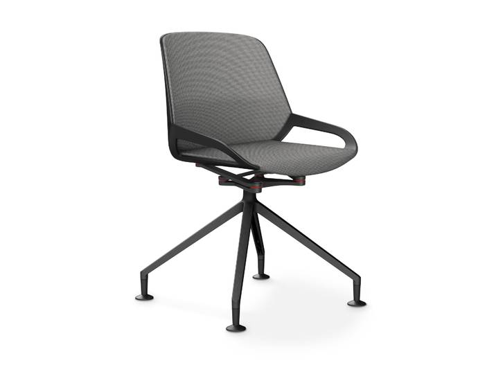 Aeris Numo Comfort conference chair Light grey/Black without armrests, New - Perfect for office and reception