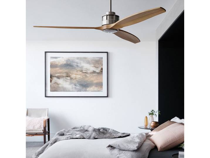 Airfusion Akmani Deckenventilator leise, teak/chrom - Beacon Beacon Lighting - Wohnzimmer - Modern - Holz