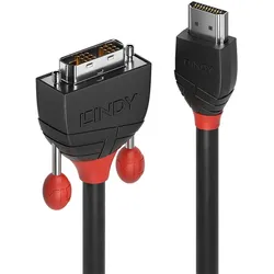 Lindy 36275 Videokabel-Adapter 10 m HDMI Typ A (Standard) DVI-D Schwarz, Rot