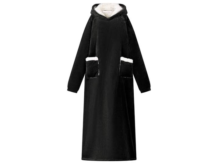vidaXL Decken-Hoodie Schwarz L Fleece und Flanell