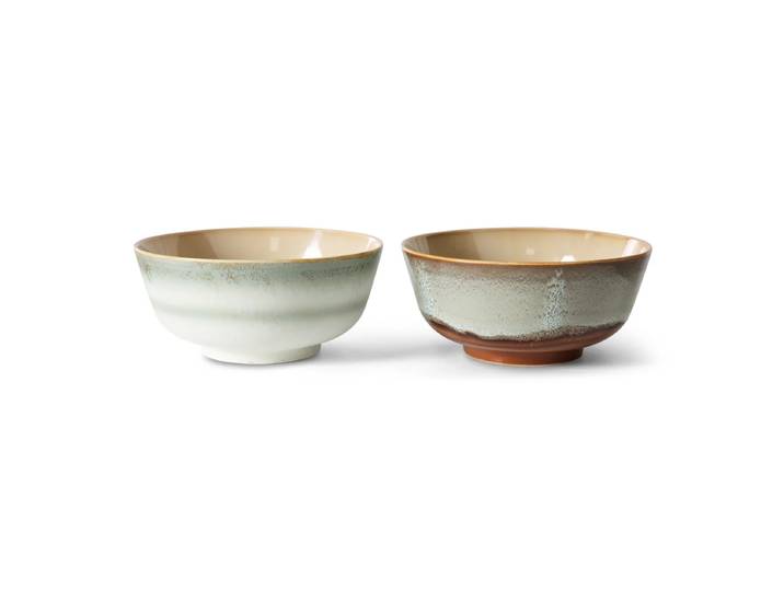 HKliving - 70's Ramen Schale, Ø 19 cm, verge (2er-Set)