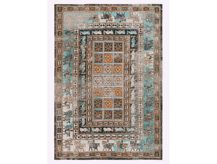 Teppich HEINE HOME Gr. 4, bunt (türkis, bunt), B:160cm H:7mm L:230cm, Baumwolle, Kunstfaser, Polyester, Teppiche, Teppich