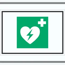HB-Druck Defibrillator Symbol Aufkleber A4 (210x297mm)