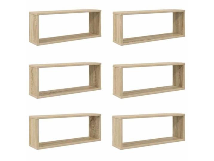 QINXIXINAIXI Würfelregale 6 STK. Sonoma-Eiche 60x15x23 cm Holzwerkstoff Schwebendes Design, unsichtbare Montage, Holzwerkstoff, Sonoma-Eiche, 60x15x23 cm, Wandaufbewahrung, moderne Einrichtung