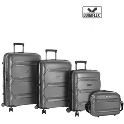 Heys HEYS Milos 4tlg. Kofferset (BC/S/M/L) erweiterbar - Grey Koffer24