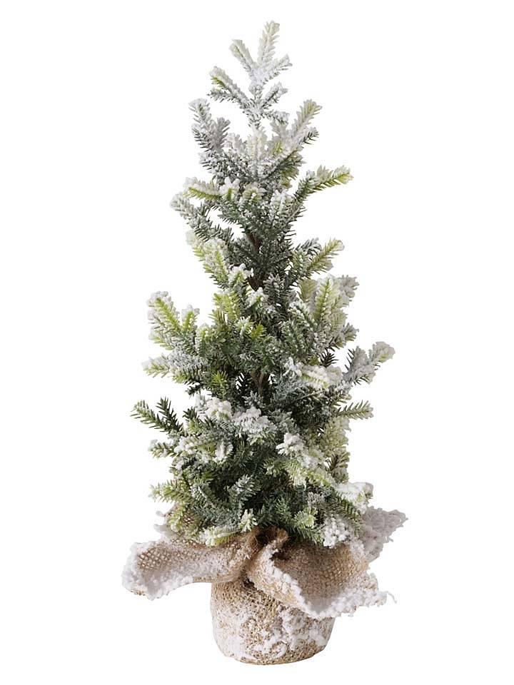 Boltze Dekobaum "Tanne" in Grün/ Weiß - (H)40 x Ø 15 cm - onesize