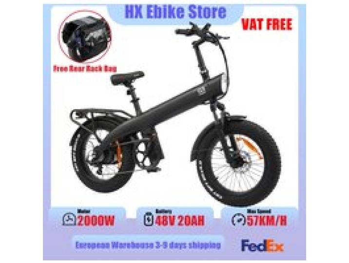 HX-Q3 2000W Elektrische Fiets voor Volwassenen, 20 Inch Vetbanden, 115N.m E-bike, 48V 20AH Elektrische Dirtbike, Verwijderbare Batterij, Elektrische Fiets