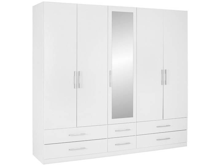 Drehtürenschrank mit Spiegel 226cm Herford Alpinweiß Dekor
