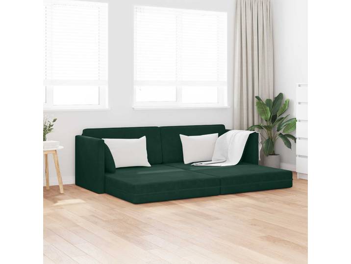 vidaXL Boden-Sofa-Bett Dunkelgrün 213 x 70 x 77 cm Samt