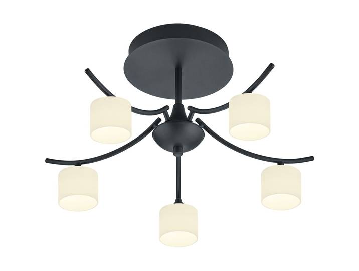 Deckenlampe Anika schwarz Metall 2500 lm B 53 cm - LED - Lichtfarbe: Warmweiss - Deckenlampe- LED Energiesparlampe
